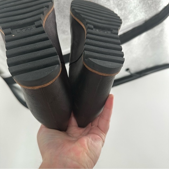 Ugg Pax Wedge Boot Stout Size 7.5 Womens Winter Fall Boot Brown Leather - Picture 5 of 6